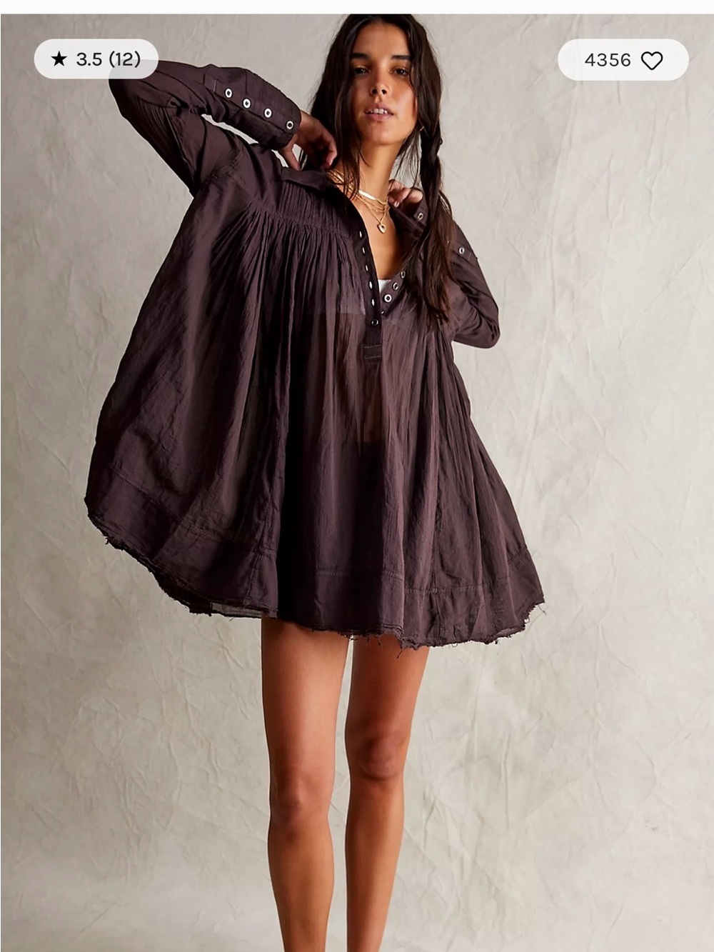 We The Free Flowy Tunic in Chocolate Brown